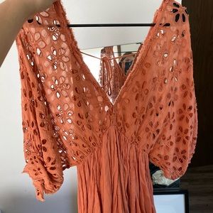 FREE PEOPLE coral sundress